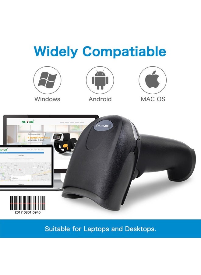 Loquat - Barcode Scanner Wireless Handhold Barcode Reader QR Code Scanner USB Bar Code Scanner for Shop use Store,Supermarket, Warehouse - Image 1