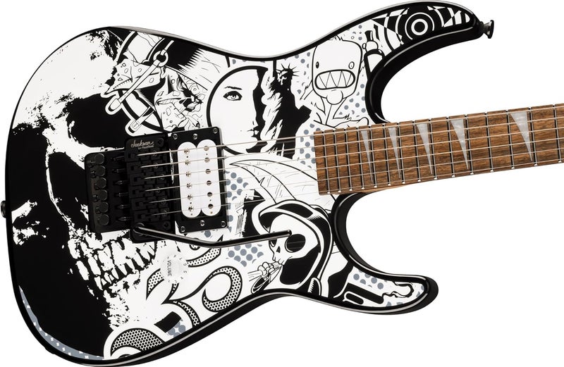 Jackson حزمة جاكسون X سيريز DK1 H Skull Kaos مع كابل، مو tuner، حزام، و Picks و DVD جيتار أوستن بازار - Image 5