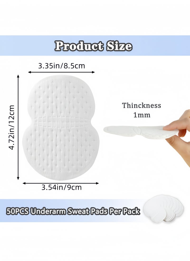 Harse - Underarm Sweat Pads 50 Count Armpit Sweat Shields for Women and Men Comfortable Non Visible Strong Adhesive Disposable Pads for Hyperhidrosis Protection - Image 1
