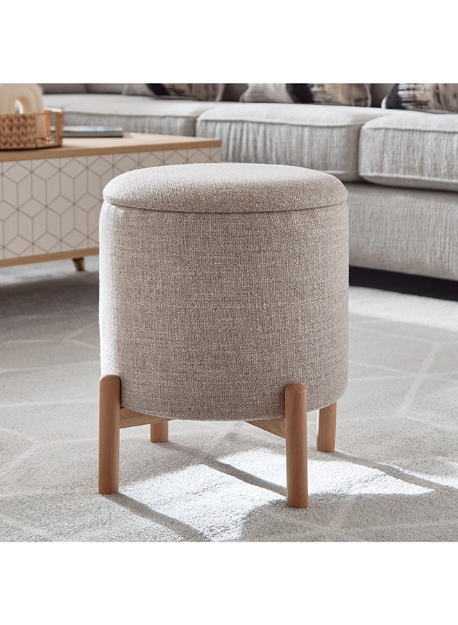 هوم بوكس مقعد عثماني بمساحة تخزين وقوائم خشبية من نورديكا - Image 1