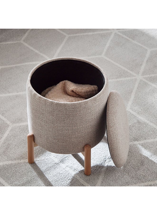 هوم بوكس مقعد عثماني بمساحة تخزين وقوائم خشبية من نورديكا - Image 3