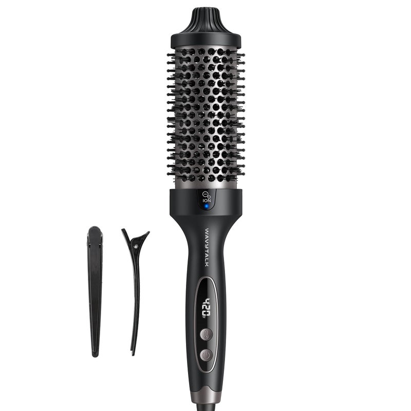 Wavytalk Thermal Brush Blowout Boost Grande, 1.77 Inch Heated Round Brush for Long Hair, Tourmaline Ceramic Negative Ion Technology Reduce Hair Damage, Dual Voltage Black - Image 1