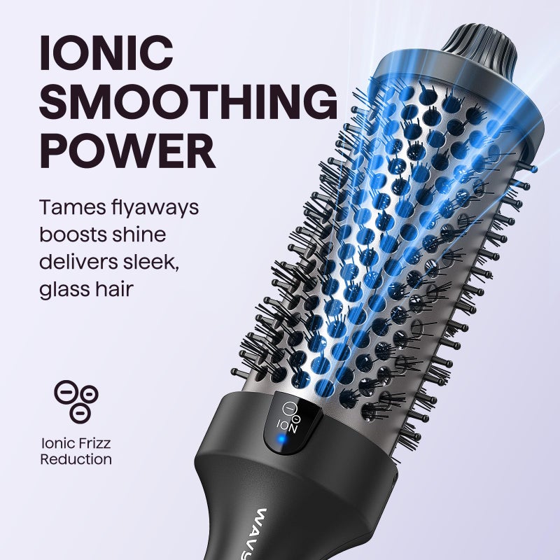 Wavytalk Thermal Brush Blowout Boost Grande, 1.77 Inch Heated Round Brush for Long Hair, Tourmaline Ceramic Negative Ion Technology Reduce Hair Damage, Dual Voltage Black - Image 3