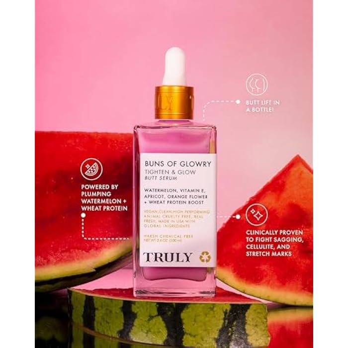 Truly Beauty Buns of Glowry Glow & Tighten Serum, Skin Tightening Cream Serum, Cellulite Cream for Thighs and Buns Fast Absorbing. Butt Enhancement Cream and Firming Lotion - 3.1 OZ - Image 4