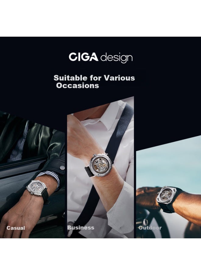 CIGA Design ساعة ميكانيكية من سلسلة جيه فنغمانغ من سيغا ديزاين، ساعة سحرية عصرية بارتداء ثلاثي، ساعة للرجال، هدية عيد ميلاد - Image 2
