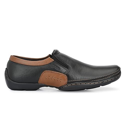egoss Moccasin Casual Shoes for Men | Genuine Leather | Comfortable & Stylish Footwear | Office & Travel Friendly – G-358 | Black, 9 - Image 4