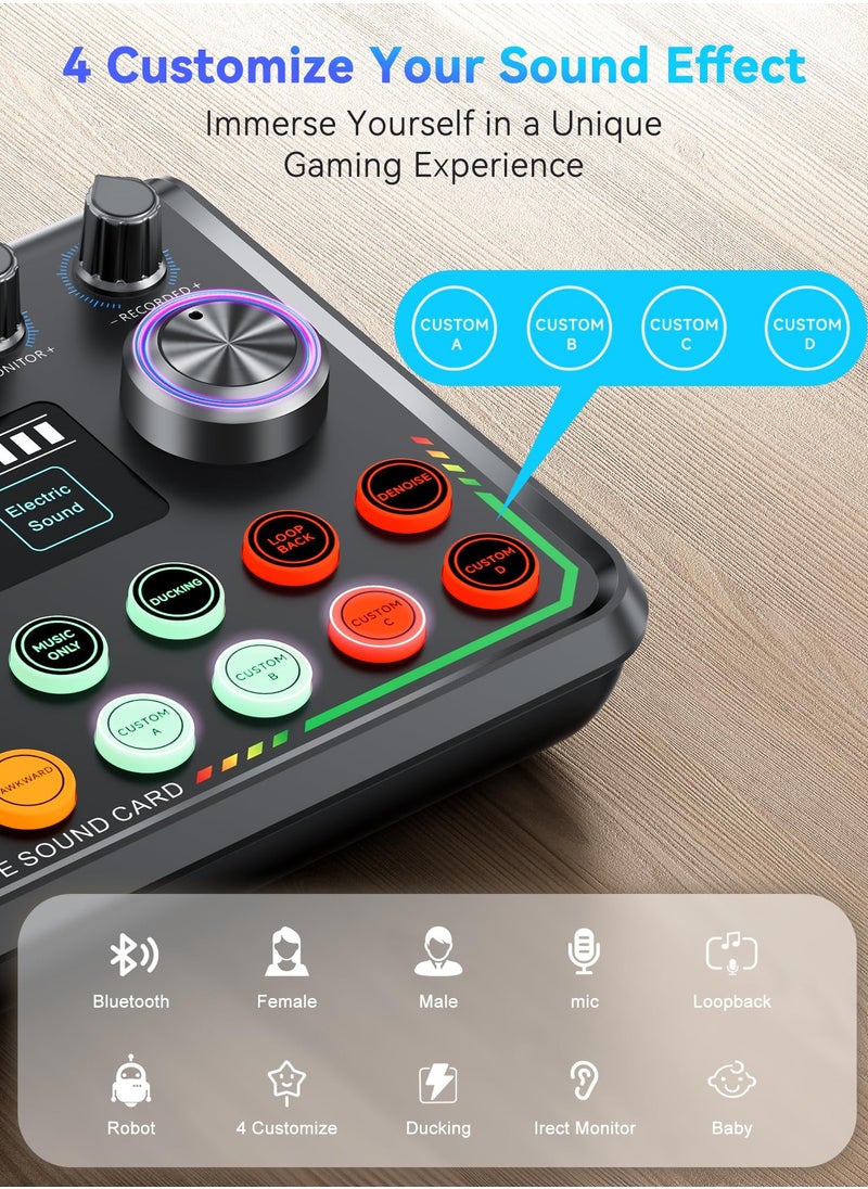 XiuWoo Podcast Equipment Bundle,Audio Interface with Studio Condenser Microphone for Smartphone and PC,Plug-and-Play Live Sound Card,Perfect for Streaming, Singing, YouTube, Gaming  - Image 3