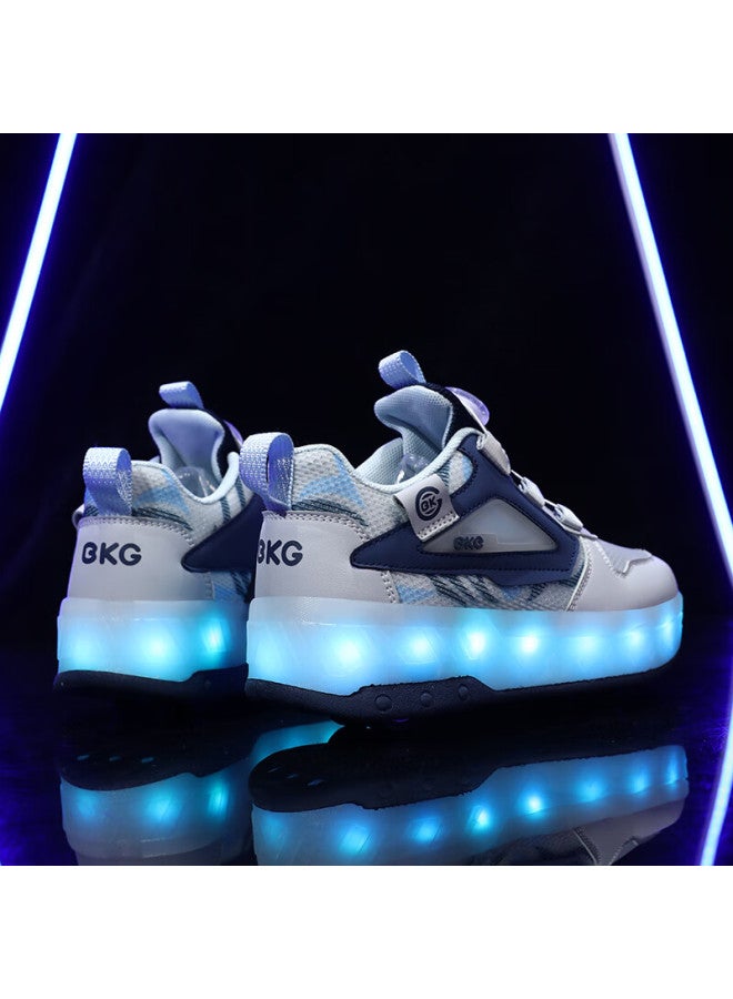 Bkg Kids' Summer New Breathable Running Shoes For Boys And Girls Students Zyq24311-b16 Blue Gray Size 33 - Image 3