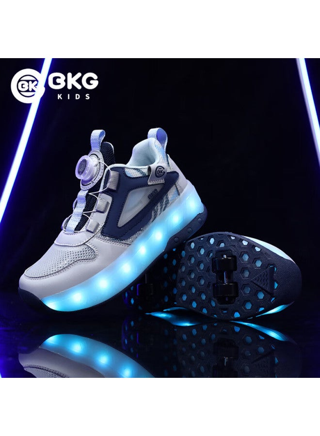 Bkg Kids' Summer New Breathable Running Shoes For Boys And Girls Students Zyq24311-b16 Blue Gray Size 33 - Image 1