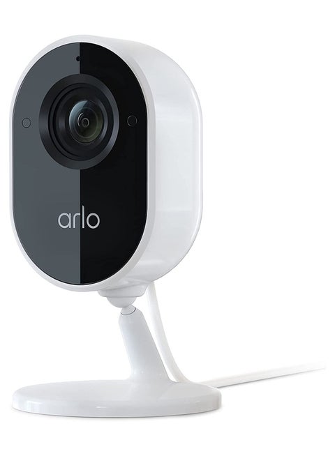 Arlo Essential Indoor Camera - 1080p Video with Privacy Shield, Plug-in, Night Vision, 2-Way Audio, Siren, Direct to WiFi No Hub Needed, Wireless Security, White - VMC2040