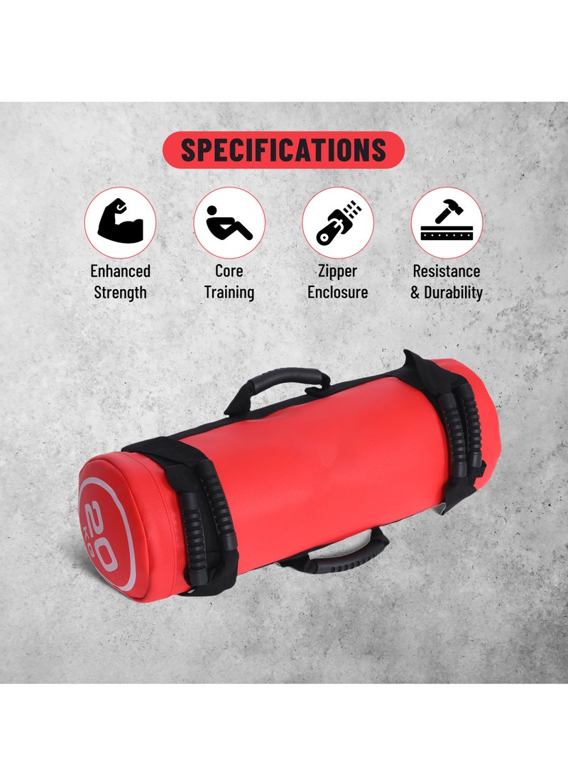 ENDLESS  20 Kg (44 LB) Premium Power Bag with Multi-Positional Handles and Zipper |Sand and Leather | For Weight Training, Yoga, Heavy Duty Workout, and Cross Training Exercise - Image 2