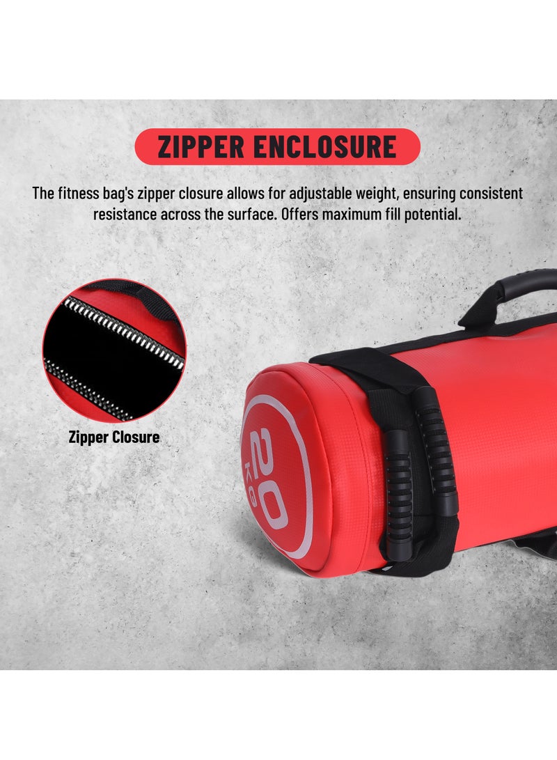 ENDLESS  20 Kg (44 LB) Premium Power Bag with Multi-Positional Handles and Zipper |Sand and Leather | For Weight Training, Yoga, Heavy Duty Workout, and Cross Training Exercise - Image 5