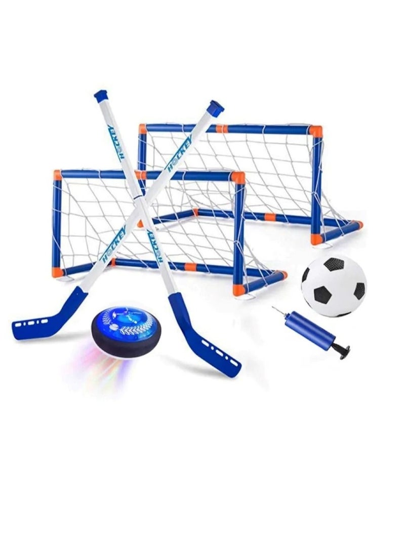Kids Toys - 2 In 1 New Air Hover Hockey And Hover Soccer Set With Football And Pump - Image 1