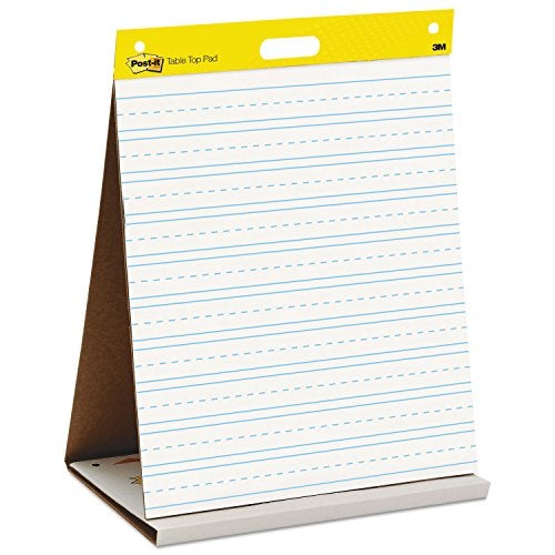 Post It Post-it® Tabletop Easel Pad with Primary Lines, White With Primary Lines, 20" x 23" (MMM563PRL) - Image 1
