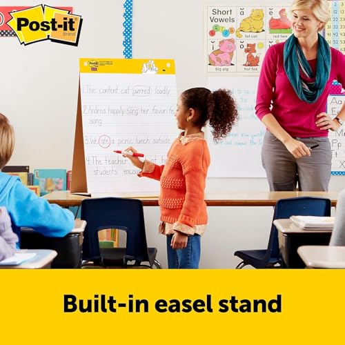 Post It Post-it® Tabletop Easel Pad with Primary Lines, White With Primary Lines, 20" x 23" (MMM563PRL) - Image 5