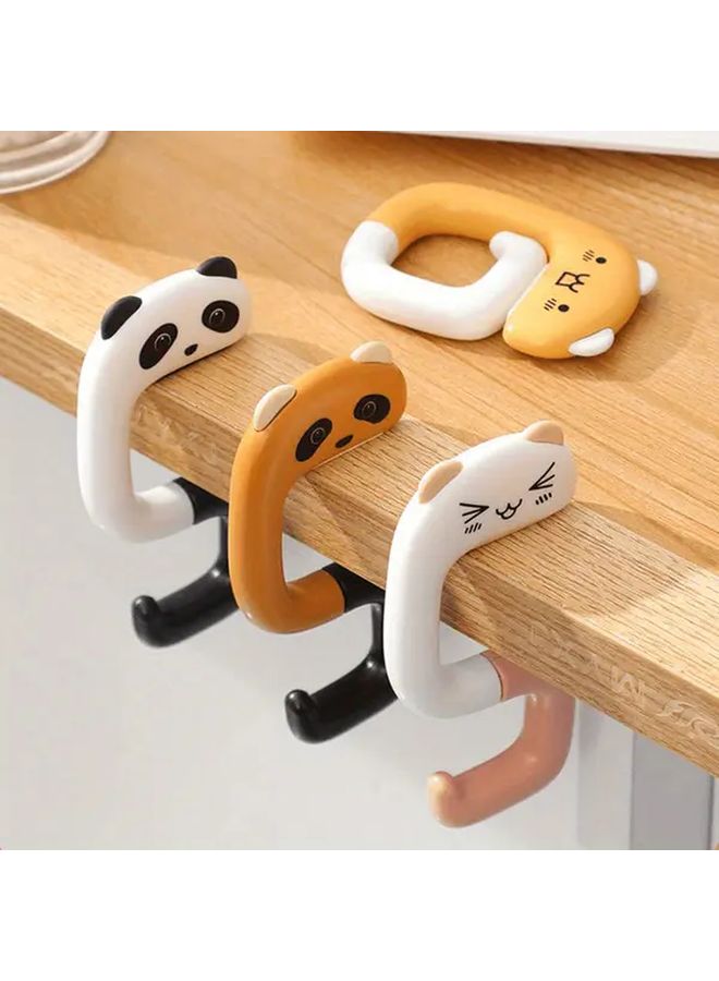 Panda Shaped Handbag Hook Portable Tabletop Pole Mounted Hanger Elastic Handle Purse Organizer - Image 2