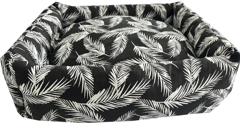Nelson Washable Cat and Dog Bed Cat Bed 60X45X17 Cm-Black Feather