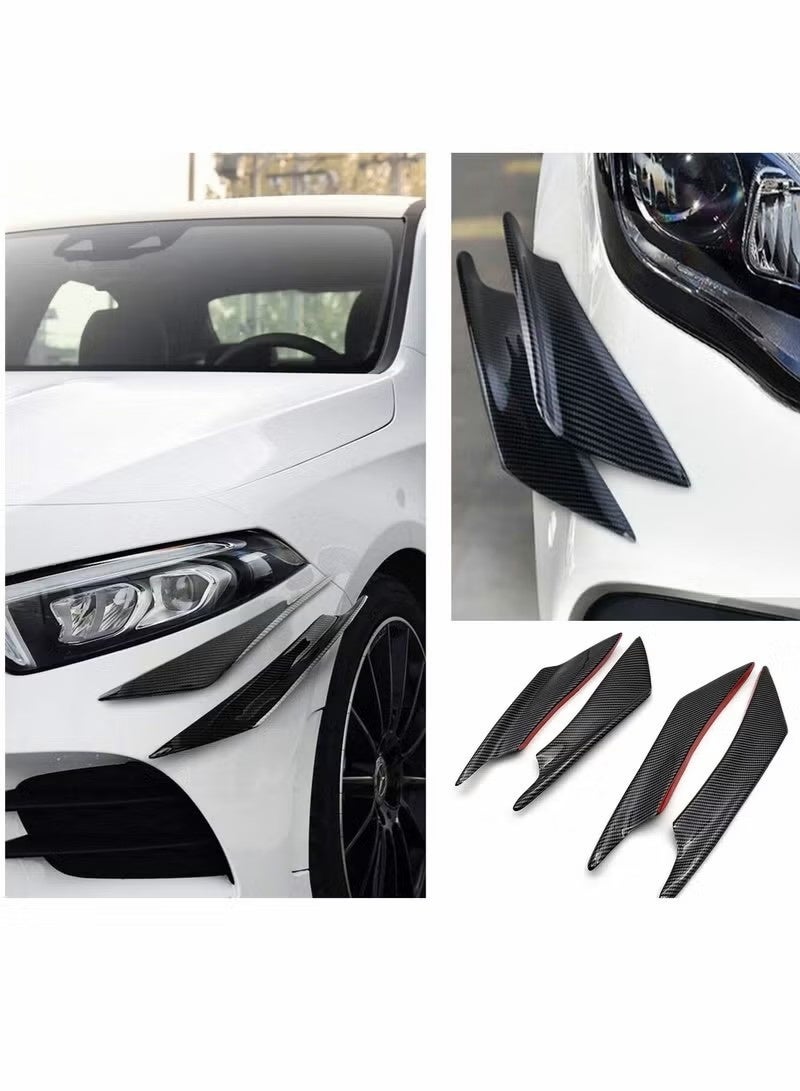 Uliova Universal Car Front Bumper Lip Splitter, Carbon Fiber Style Spoiler Wing, Sport Body Kit Decoration Accessory for Vehicle - Image 2