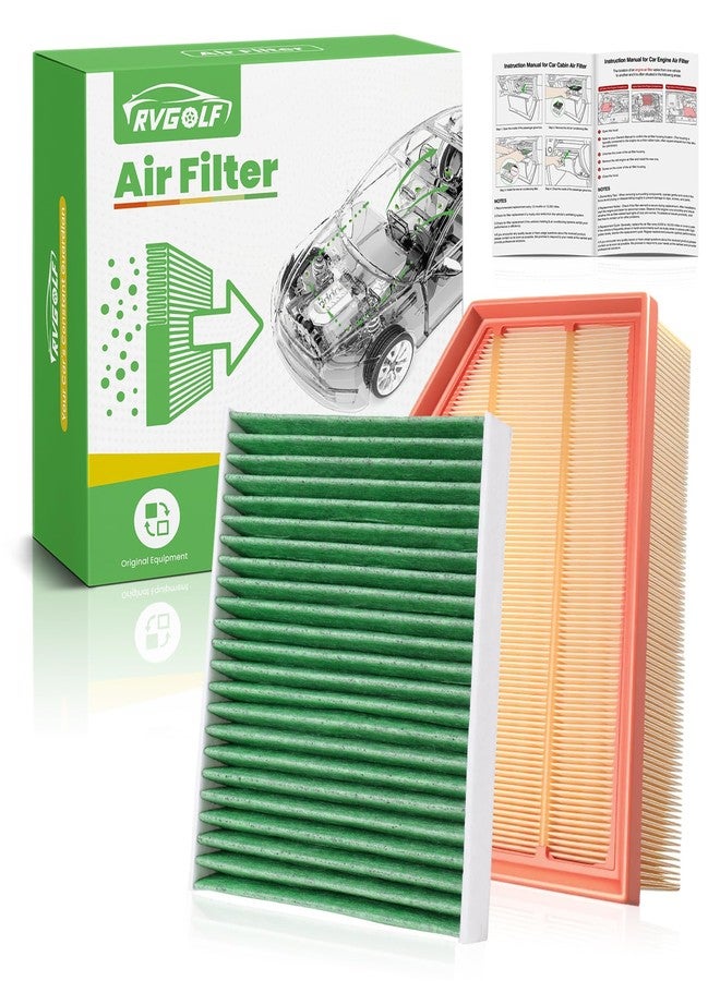 RVgolf Engine+Cabin Air Filters Fit for Jeep Wrangler 2018-2025 2026, Jeep Gladiator 2020-2025 2026 Engine Air Filter Replacement Cabin Air Filter Kit Automotive Accessories# 68257030AA 68301863AA - Image 1