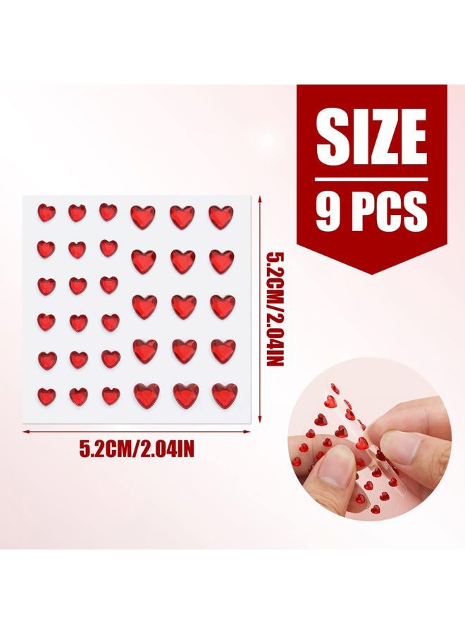 SAVITA 9 Sheets Festival Face Gems Stick on, Self-Adhesive Jewels Stickers Quick Dry Make Up Diamonds Rhinestones for Makeup, Nail Gems for Eye Arm Body Hair Craft Decoration Party (Multicolored) - Image 2