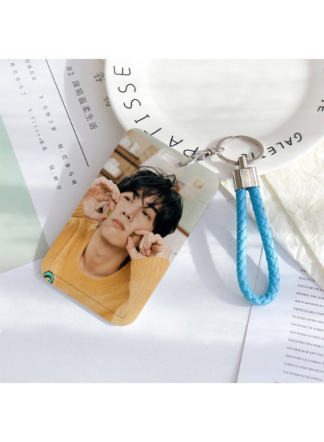 NIBEMINENT 1 - Piece GOT7 Kpop Photo Card Holder Pendant Key Chain ID Badge Holder ID Card Holder Photo Card Protector for School ID Office ID Access Card for Women Girls