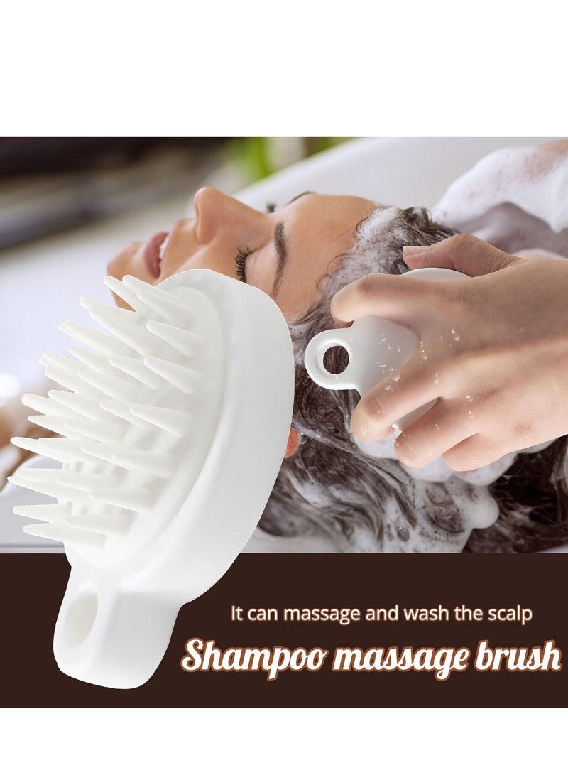 Massage Shampoo Brush Head Body Scalp Itching Artifact Portable Round White - Image 4