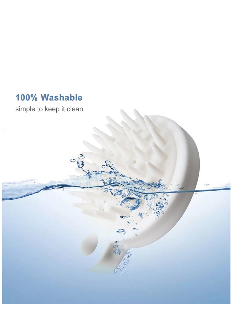 Massage Shampoo Brush Head Body Scalp Itching Artifact Portable Round White - Image 3