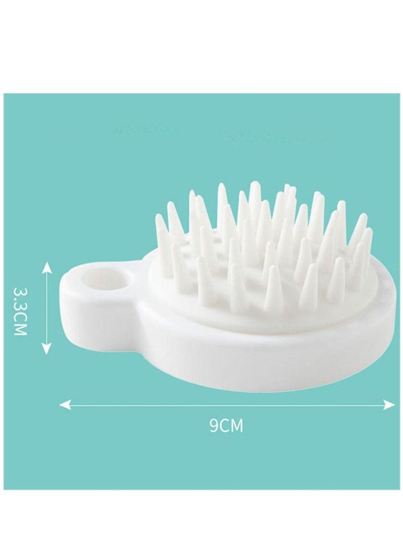 Massage Shampoo Brush Head Body Scalp Itching Artifact Portable Round White - Image 2