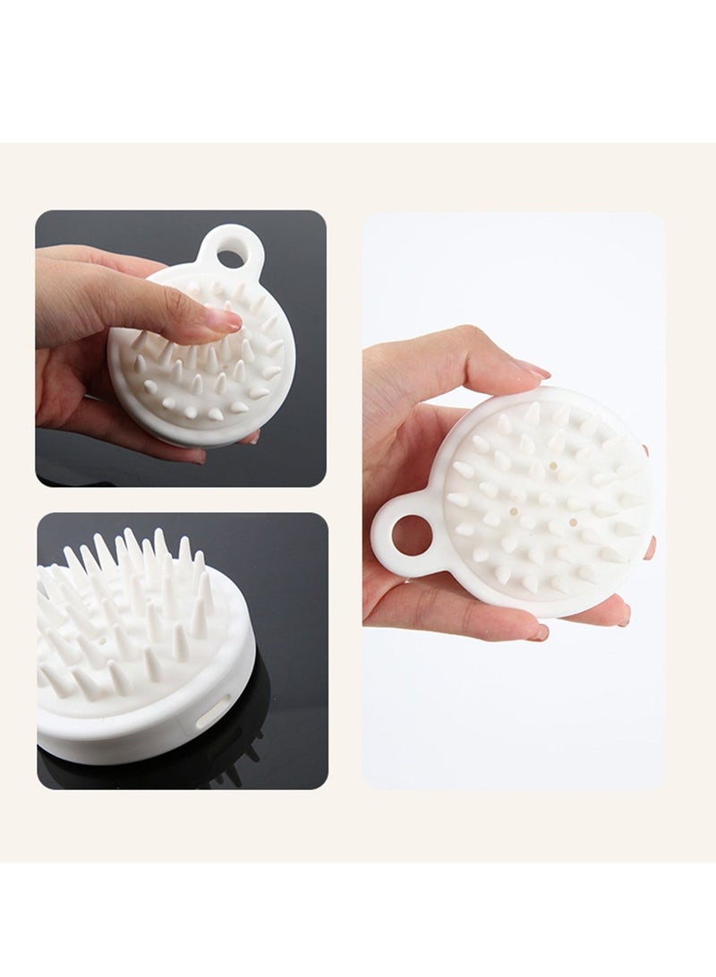 Massage Shampoo Brush Head Body Scalp Itching Artifact Portable Round White - Image 5