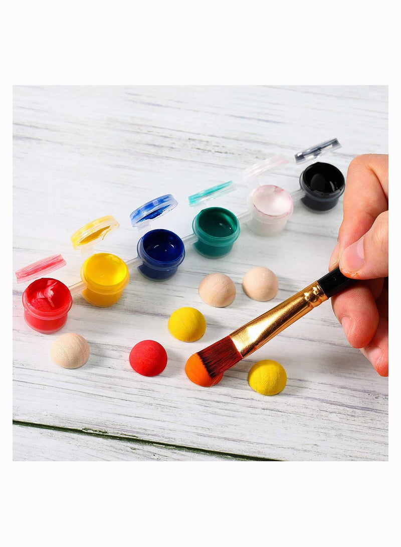 SYOSI Wooden Beads, 200 Pieces Half Wooden Balls Unfinished Split Wood Balls Half Crafts, Mini Half Craft Ball Beads, Natural Balls for Paint DIY Ornament DIY Projects Crafts Arts (15 mm) - Image 5