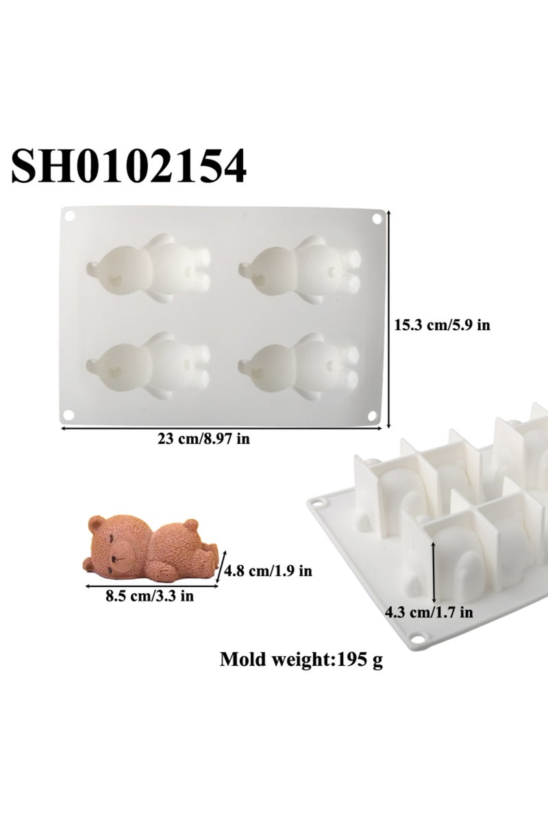 إيروريكس قوالب سيليكون بتصميم الدب النائم SH0102154، قوالب كيك موس وجيلي، مثالية لحفلات وحلويات الخبز