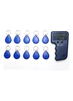 NIBEMINENT 11-Piece 3-In-1 Handheld RFID ID Card Copier Writer Duplicator And Key Set Blue  - Image 1