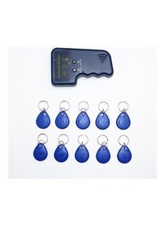NIBEMINENT 11-Piece 3-In-1 Handheld RFID ID Card Copier Writer Duplicator And Key Set Blue  - Image 2