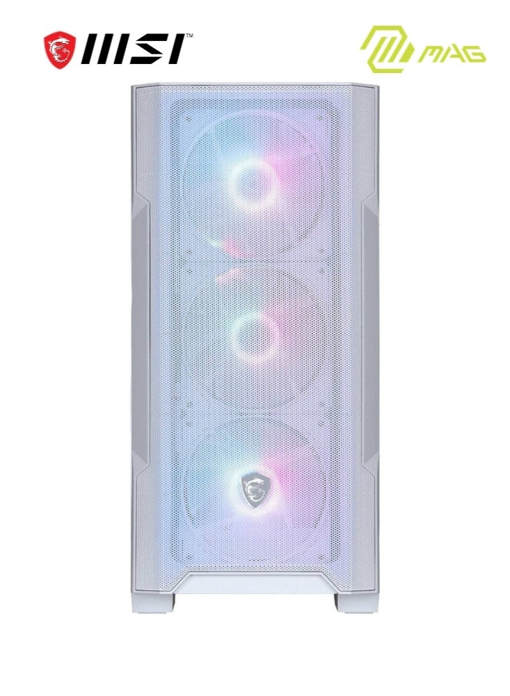 إم اس أي صندوق كمبيوتر MSI MAG FORGE M100R الأبيض Mini-Tower | زجاج مقسى، يدعم Micro-ATX و Mini-ITX، واجهة شبكية، 4 مراوح ARGB بحجم 120 مم مع وحدة تحكم، فلتر غبار مغناطيسي، USB 3.2 Gen 1 Type-A | 306-7G20W24-HH9 - Image 3