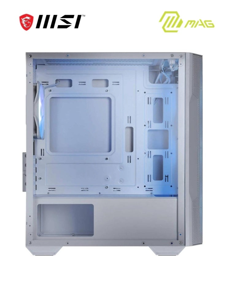 إم اس أي صندوق كمبيوتر MSI MAG FORGE M100R الأبيض Mini-Tower | زجاج مقسى، يدعم Micro-ATX و Mini-ITX، واجهة شبكية، 4 مراوح ARGB بحجم 120 مم مع وحدة تحكم، فلتر غبار مغناطيسي، USB 3.2 Gen 1 Type-A | 306-7G20W24-HH9 - Image 4