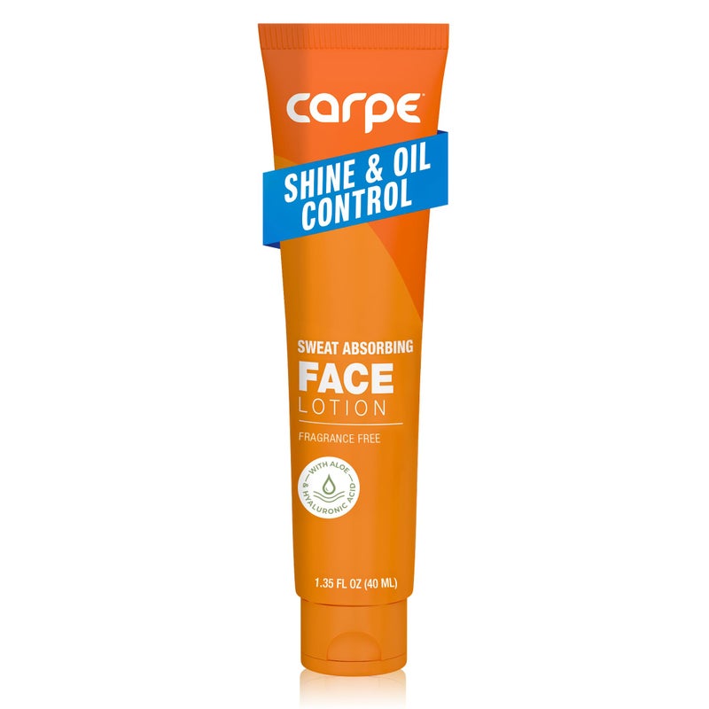 Carpe Sweat Absorbing Face Lotion for Oily Skin Control, Mattifying Face Lotion with Moisturizing Hyaluronic Acid and Squalane, Fragrance Free, 1.35 oz - Image 1