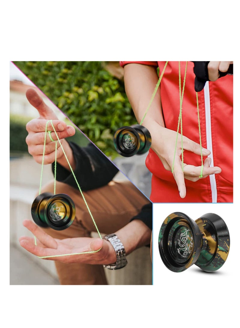 SYOSI YoYo Ball, Unresponsive Aluminum Alloy Advanced Competition YoYo Ball with Glove 10Pcs Strings for Adult Children - Image 4