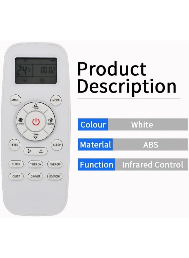 YORK Air Conditioning Remote Control for Hisense York Air Conditioner, Compatible with Original Air Conditioner Remote Control for Hisense York Air Conditioner Remote Control of High Quality Replacements  - Image 2