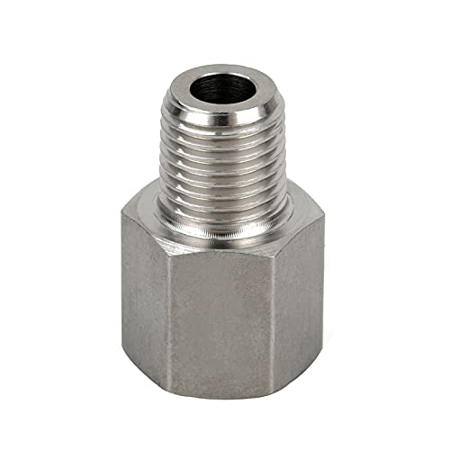 Yoebor Metalwork 304 Stainless Steel Forged Pipe Fitting Converter Adapter, G 1/4“ Female Thread to 1/4" NPT Male 2000psi (1 Pc) - Image 2