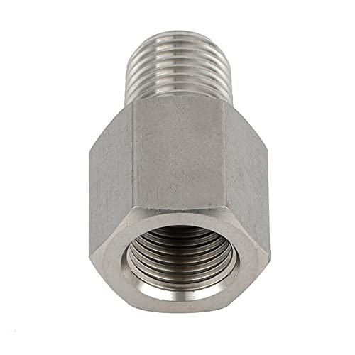 Yoebor Metalwork 304 Stainless Steel Forged Pipe Fitting Converter Adapter, G 1/4“ Female Thread to 1/4" NPT Male 2000psi (1 Pc) - Image 3