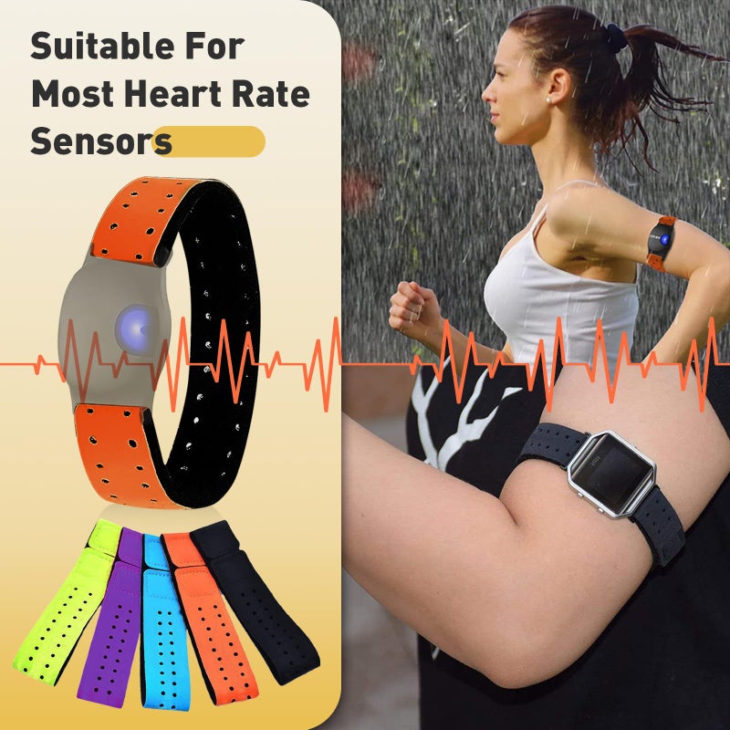 Iffitya 5pcs Replacement Heart Rate Monitor Bands, 0.8x13.8in 5 Colors Soft Heart Rate Strap Adjustable Armband Strap Heart Rate Monitor Band for OTF Beat Heart Rate Sensor,and for Theory Fitness - Image 5