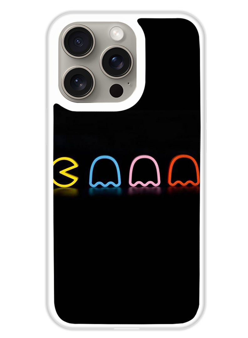 Theodor Protective Case Cover For APPLE IPHONE 15 Pro Pacman (White Bumper) - Image 1