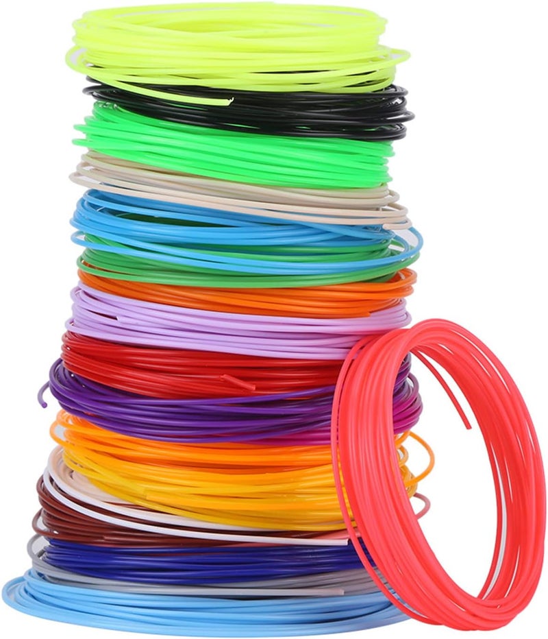 3D Printer Pen Filament Refills Set 20 Colors PCL Low Temperature EcoFriendly Reusable for 3D Printing Projects - Image 1