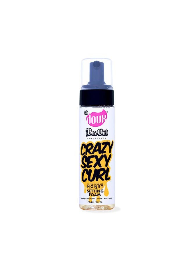 THE DOUX Curl Cream & Setting Mousse for Curly Hair CRAZYSEXYCURL Honey Foam for Heatless Curls Overnight, Frizz Control, Shine & Moisture – Curly Hair Styling Product with Aloe & Silk Amino Acids - Image 1