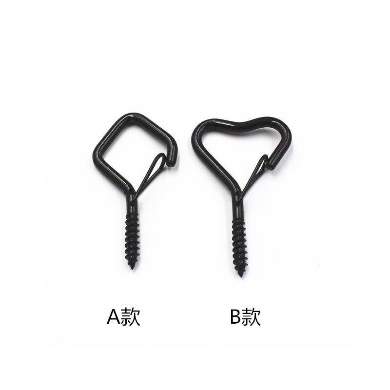 Ring Screw new special-shaped hook indoor hanging hook lighting hanging piece spring hook jewelry anti-off hanging hook Type B Silver 