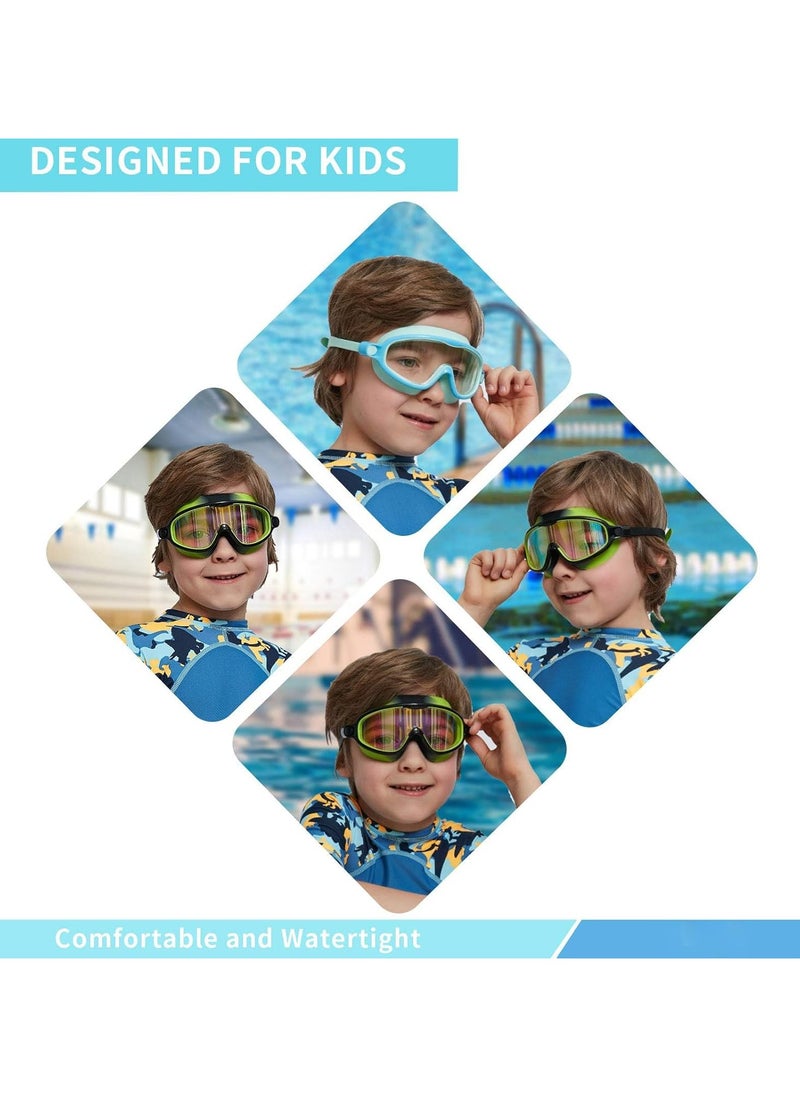 ATRJSZ Kids Swim Goggles 2 Pack Anti-Fog Anti-UV Wide View Swimming Goggles Pool Goggles for Kids 3-15  - Image 5