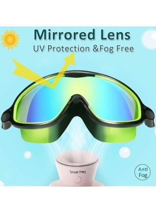Kids Swim Goggles 2 Pack Anti-Fog Anti-UV Wide View Swimming Goggles Pool Goggles for Kids 3-15 - view 2