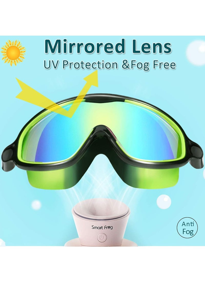 ATRJSZ Kids Swim Goggles 2 Pack Anti-Fog Anti-UV Wide View Swimming Goggles Pool Goggles for Kids 3-15  - Image 2