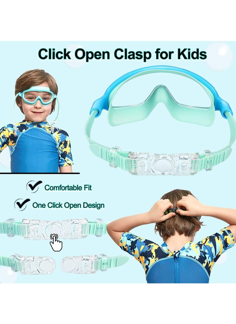 ATRJSZ Kids Swim Goggles 2 Pack Anti-Fog Anti-UV Wide View Swimming Goggles Pool Goggles for Kids 3-15  - Image 3