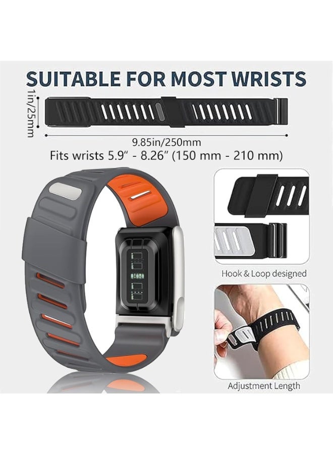 O Ozone (Pack of 3) Silicone Sport Bands for Whoop 5.0 & MG Band – Adjustable,Breathable, Waterproof Replacement Wrist Strap for Men & Women | Comfortable & Durable Fitness Bands- Black/Grey/Orange - Image 3